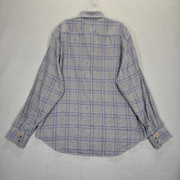 ROBERT GRAHAM Men's Dash Art Long Sleeve Button Up  XXL  2XL  Gray Blue - Picture 2 of 13